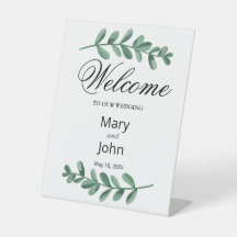 Elégante Aquarelle classique Vert Feuille Mariage