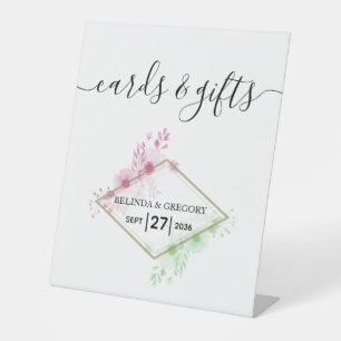 Signe De Table Elégante Aquarelle Fleurs Mariages Cartes & Cadeau