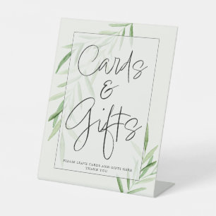 Signe De Table Elégante aquarelle verte Cartes & Cadeau