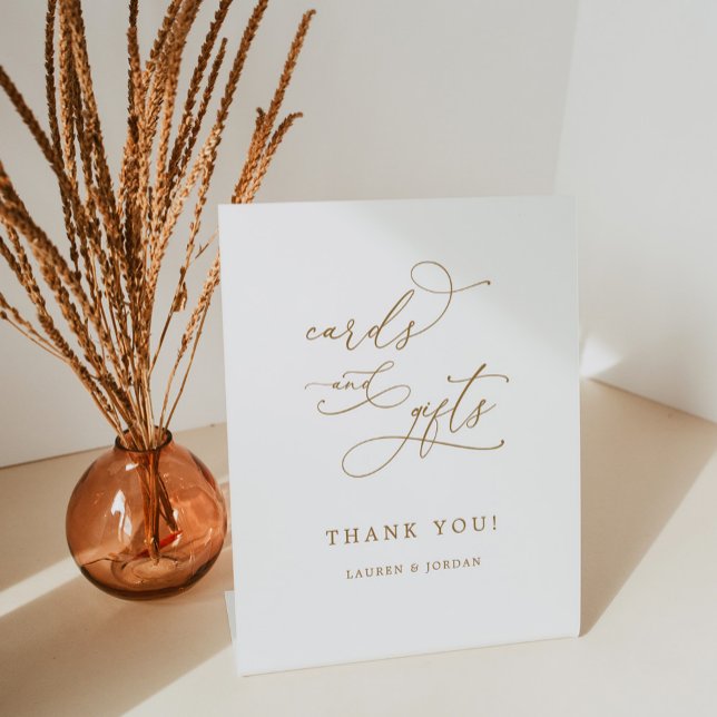Signe De Table Élégante calligraphie or Cartes de mariage et cade (Créateur téléchargé)
