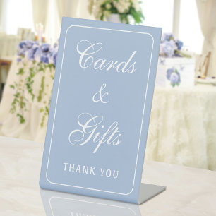 Signe De Table Elégante Carte Bleue Simple Lumière & Cadeaux