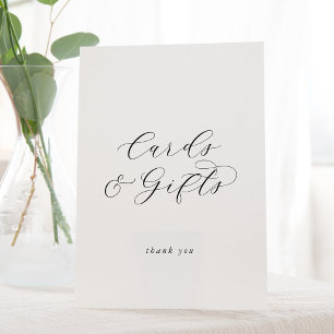 Signe De Table Élégante Cartes de Script et Cadeaux Signal Pedest