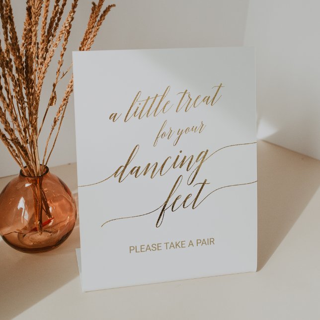 Signe De Table Elégante Gold Calligraphie Pied de danse (Créateur téléchargé)