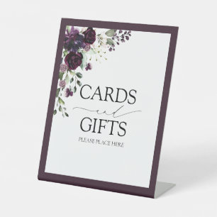 Signe De Table Elégante Plum Purple Floral Cartes & Cadeaux