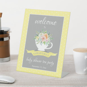 Signe De Table Elégante Teacup Floral Teacup Baby shower Tea Part