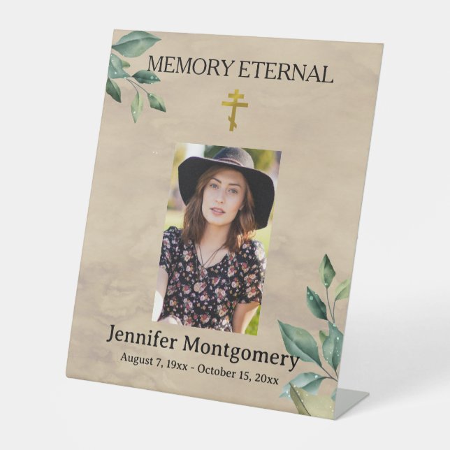 Signe De Table Élégante verdure Orthodoxe funérailles chrétiennes (Recto)