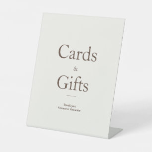 Signe De Table Élégantes Cartes & Cadeaux Brun Minimaliste de Lux