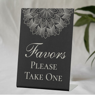 Signe De Table Élégants Favoris de Mariage Indiens Boho Noirs Man