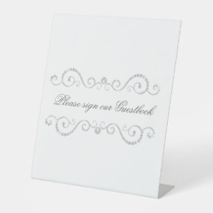Signe De Table Élément Diamant Blanc Signer Notre Guestbook Maria