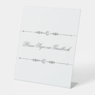 Signe De Table Élément Diamant Blanc Signer Notre Guestbook Maria
