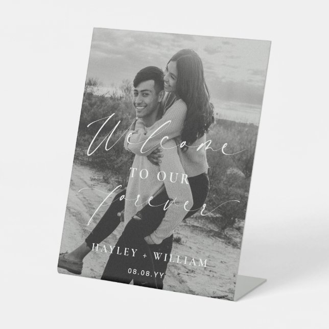 Signe De Table Ellesmere Bienvenue Dans Notre Mariage Pour Toujou (Recto)