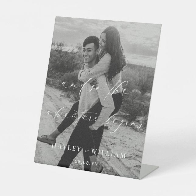 Signe De Table Ellesmere Et Donc L'Aventure Commence Mariage (Recto)