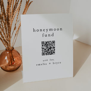 Signe De Table EMELIA QR Code Simple Boho Mariage Honeymoon Fund