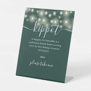 Signe De Table Emerald éclaire le Mariage juif Kippot Yarmulke