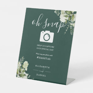 Signe De Table Emerald Green Floral Script Oh Snap Photo