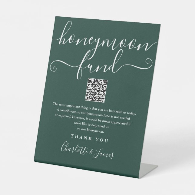 Signe De Table Emerald Green Honeymoon Fund Code QR (Recto)