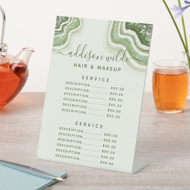 Signe De Table Emerald Green Parties scintillant Agate Geode Prix (In SItu)