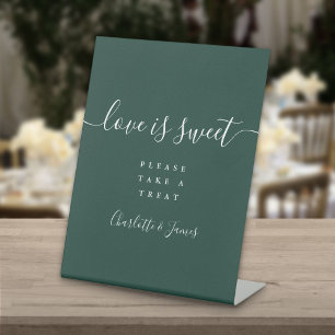 Signe De Table Emerald Green Signature Script Love Is Sweet Favor