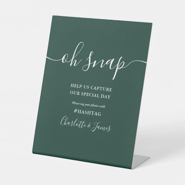 Signe De Table Emerald Green Signature Script Oh Snap Mariage (Recto)
