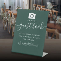 Emerald Green Signature Script Photo Livre d'invit
