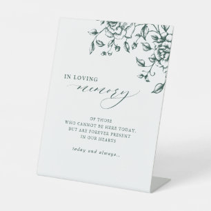 Signe De Table Emerald Green Vintage Botanical en mémoire d'amour