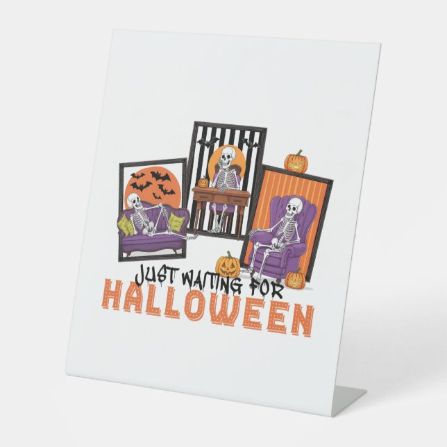 Signe De Table En attente des vidéos d'automne d'Halloween (Recto)