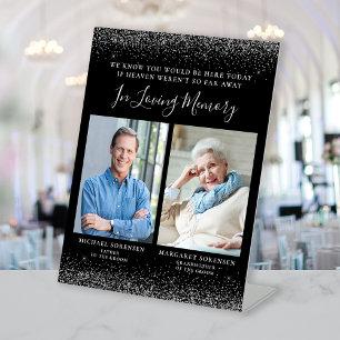 Signe De Table En mémoire d'amour 2 Photo Black Silver Mariage