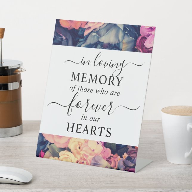 Signe De Table En Mémoire d'amour Moody motif floral (In SItu)