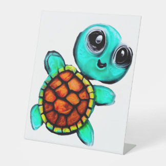 Signe De Table Encaustic painting turtle