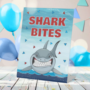 Signe De Table Enfants de requins modernes Anniversaire Alimentat