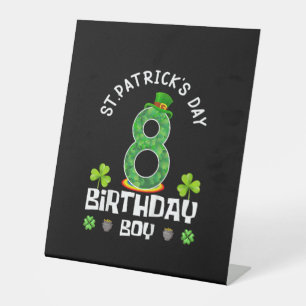 Signe De Table Enfants St. Patrick's Day Anniversaire 8e T-shirt 