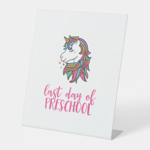 Signe De Table Enfants Unicorn Dernière journée de la Chemise mat