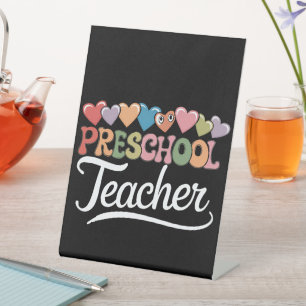 Signe De Table Enseignant de maternelle Premier jour Groovy Rentr