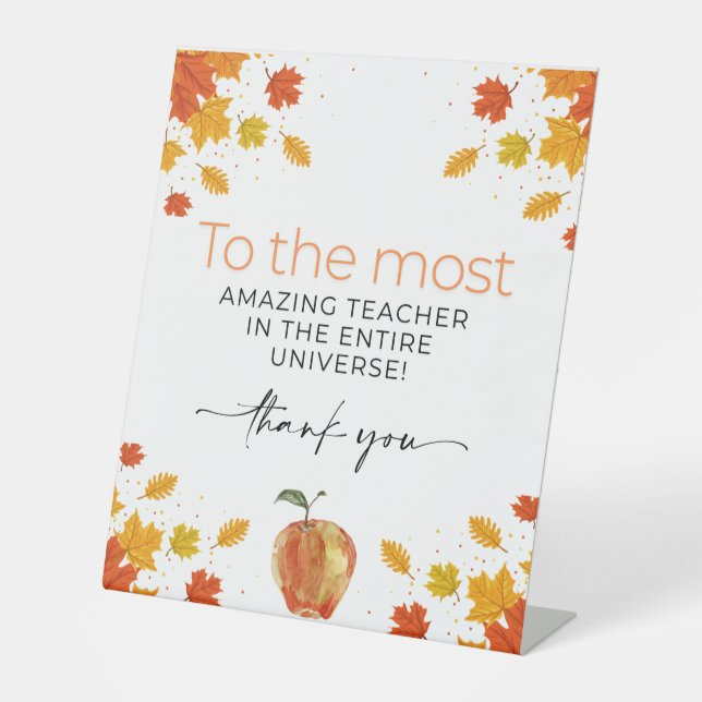 Signe De Table Enseignant Merci, La plupart des cadeaux d'enseign (Recto)