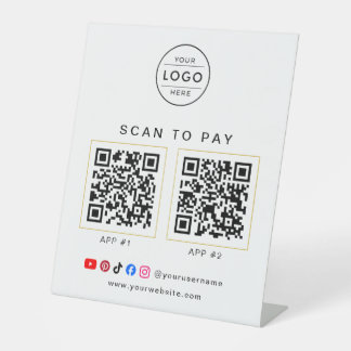 Signe De Table Enseigne commerciale de code QR de logo personnali