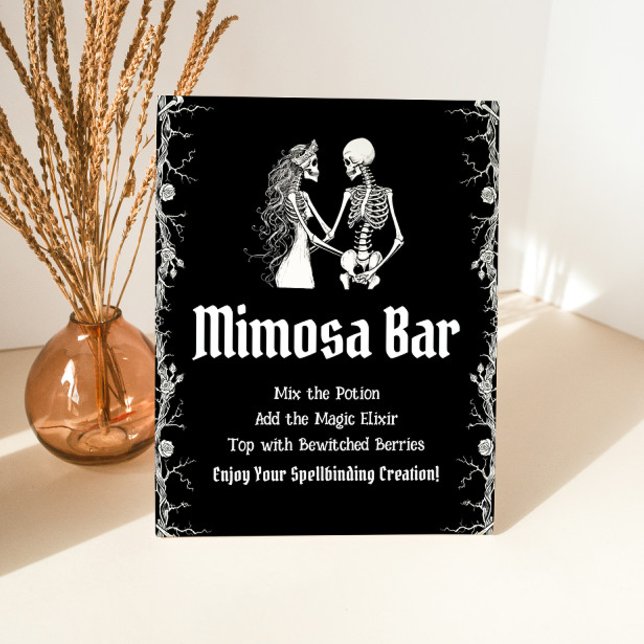 Signe De Table Enseigne de bar pour Mimosa Halloween squelette go (Créateur téléchargé)