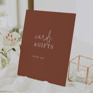 Signe De Table Enseigne de cartes et cadeaux en terre cuite chic