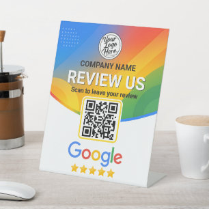 Signe De Table Enseigne de code QR de notation d'entreprise Googl