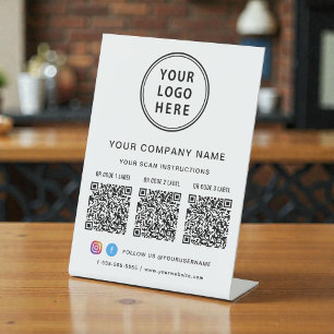 Signe De Table Enseigne de médias sociaux Logo Entreprise Créer 3