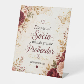 Signe De Table Enseigne de piédestal chrétien | Dieu est mon Asso