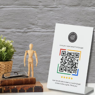 Signe De Table Enseigne de piédestal de code QR de critique Googl