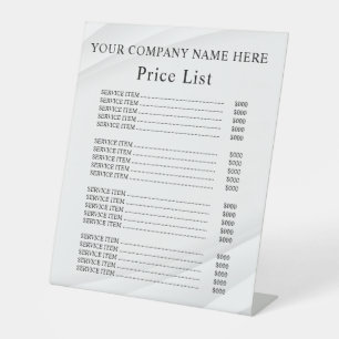 Signe De Table Enseigne de piédestal de liste de prix de miel