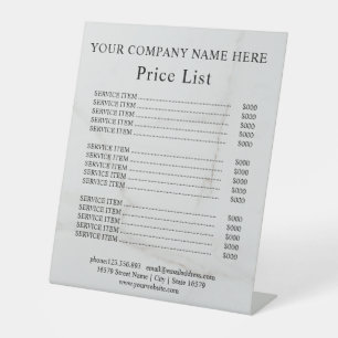 Signe De Table Enseigne de piédestal de liste de prix de miel