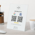 Enseigne de socle de code QR de critique Google Fa