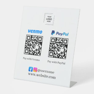 Signe De Table Enseigne de socle de code QR Venmo PayPal pour pay