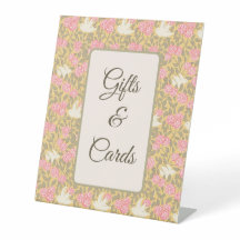 Enseigne de table à motif de colombe florale rose