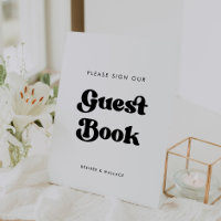 Enseigne rétro élégante Signez notre livre d'or En