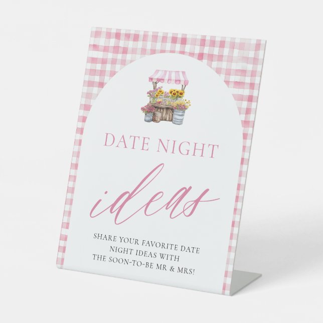 Signe De Table Enseigne Rose Idées de Soirée au Marché Frais (Recto)