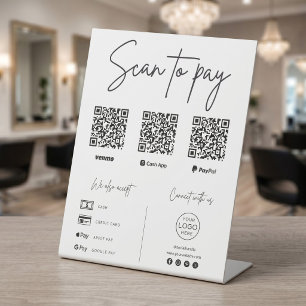 Signe De Table Entreprise de code QR de paiement par scanne