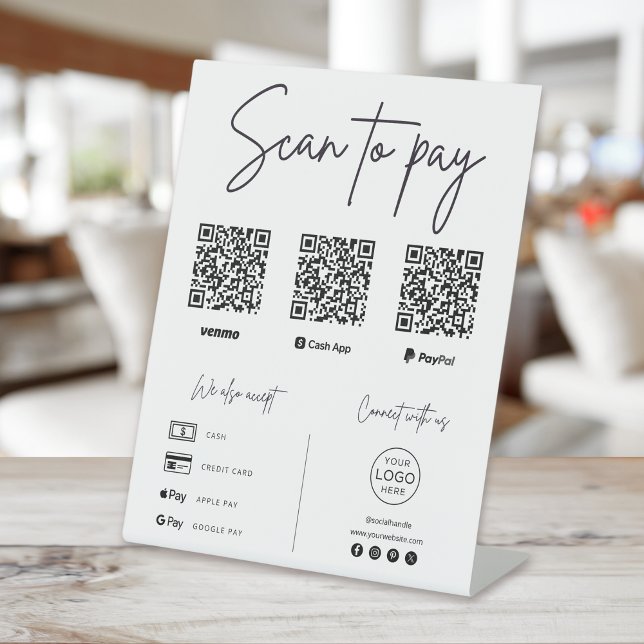 Signe De Table Entreprise de code QR Scan To Pay (Créateur téléchargé)